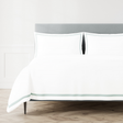 Ann Gish White/Aqua King Ready-to-Bed 2.0 Cotton & Trim Duvet