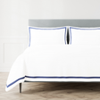 Ann Gish White-Navy King Ready-to-Bed 2.0 Cotton & Trim Duvet