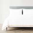 Ann Gish White/Taupe Queen Ready-to-Bed 2.0 Cotton & Trim Duvet