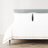 Ann Gish White/Taupe Queen Ready-to-Bed 2.0 Cotton & Trim Duvet