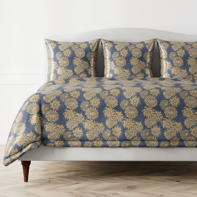 Ann Gish Blue King Chrysanthemum Duvet