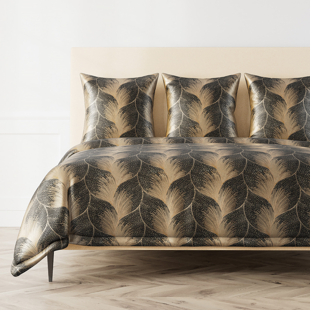 Ann Gish Umber / Gold Queen Fan Duvet