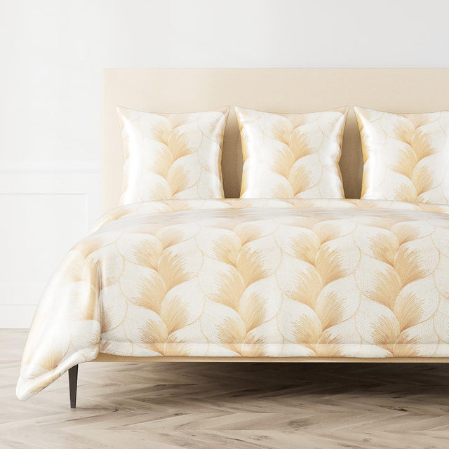 Ann Gish White / Gold Queen Fan Duvet