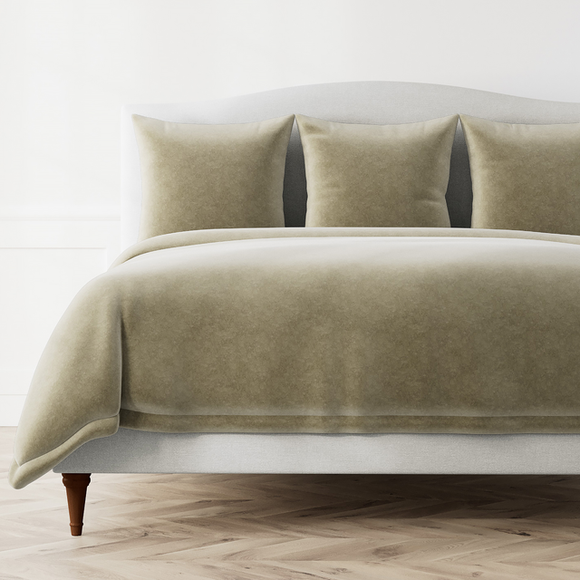 Ann Gish Khaki Queen Fresco Velvet Duvet