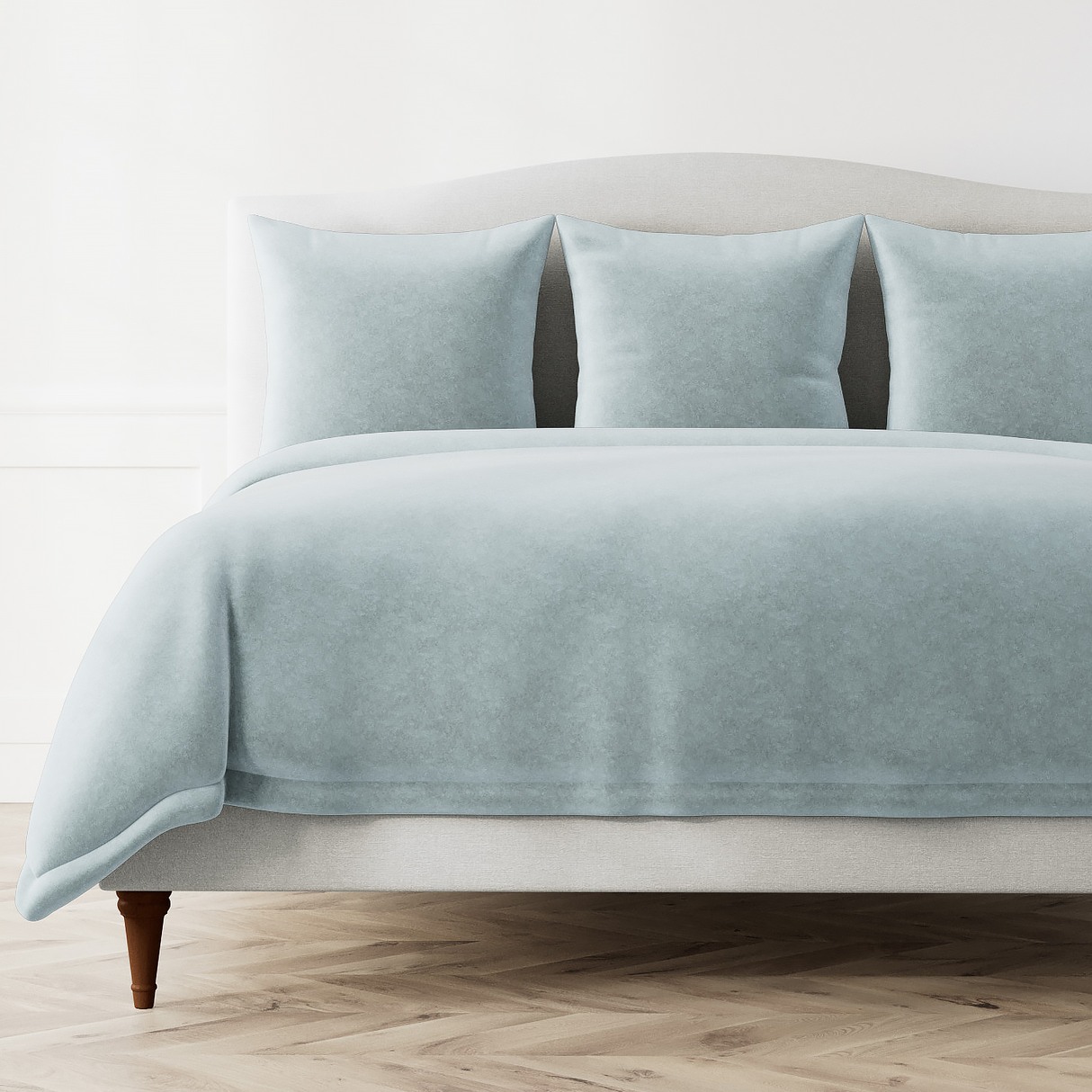 Ann Gish Naples Blue Queen Fresco Velvet Duvet
