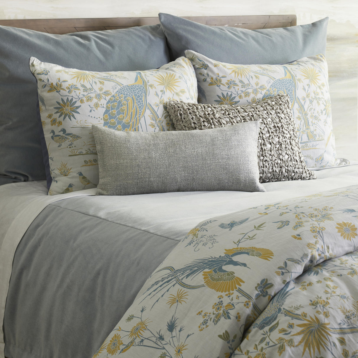 Ann Gish Naples Blue Queen Fresco Velvet Duvet