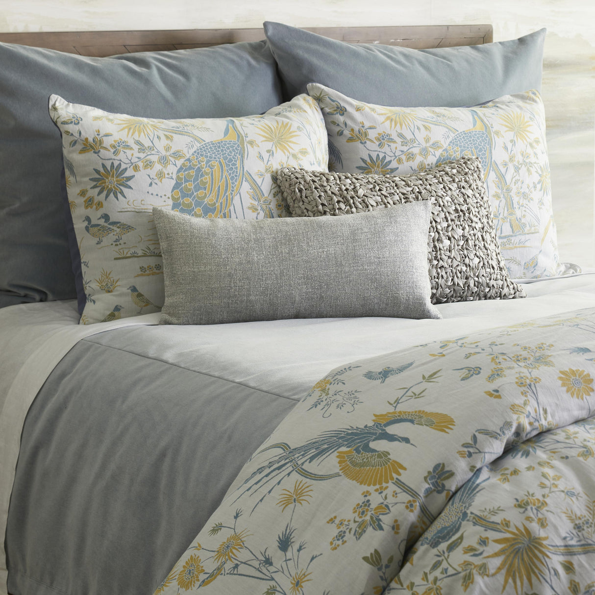 Ann Gish Naples Blue Queen Fresco Velvet Duvet