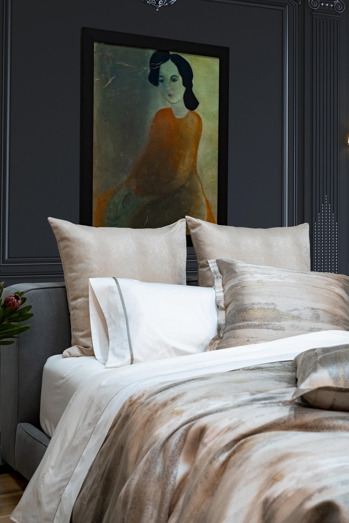 Ann Gish Gold Silver Queen Horizon Duvet