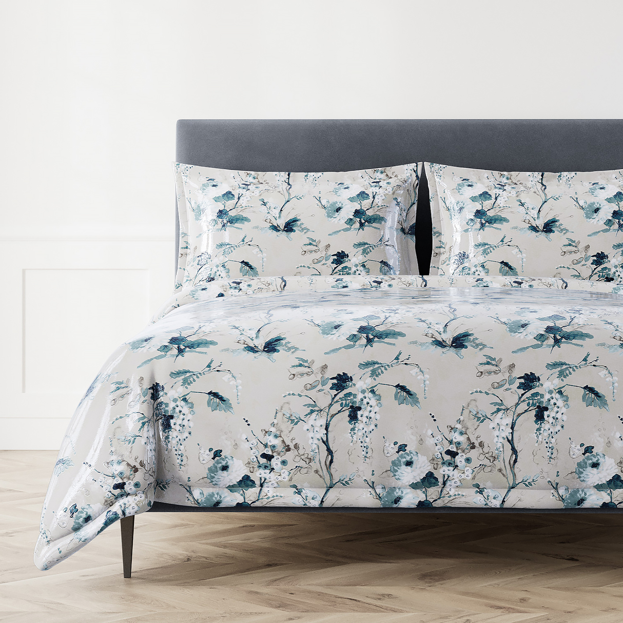 Ann Gish Silver Queen Jardin Fleur Duvet