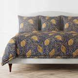 Ann Gish Marine/Gold Queen Kinrande Duvet