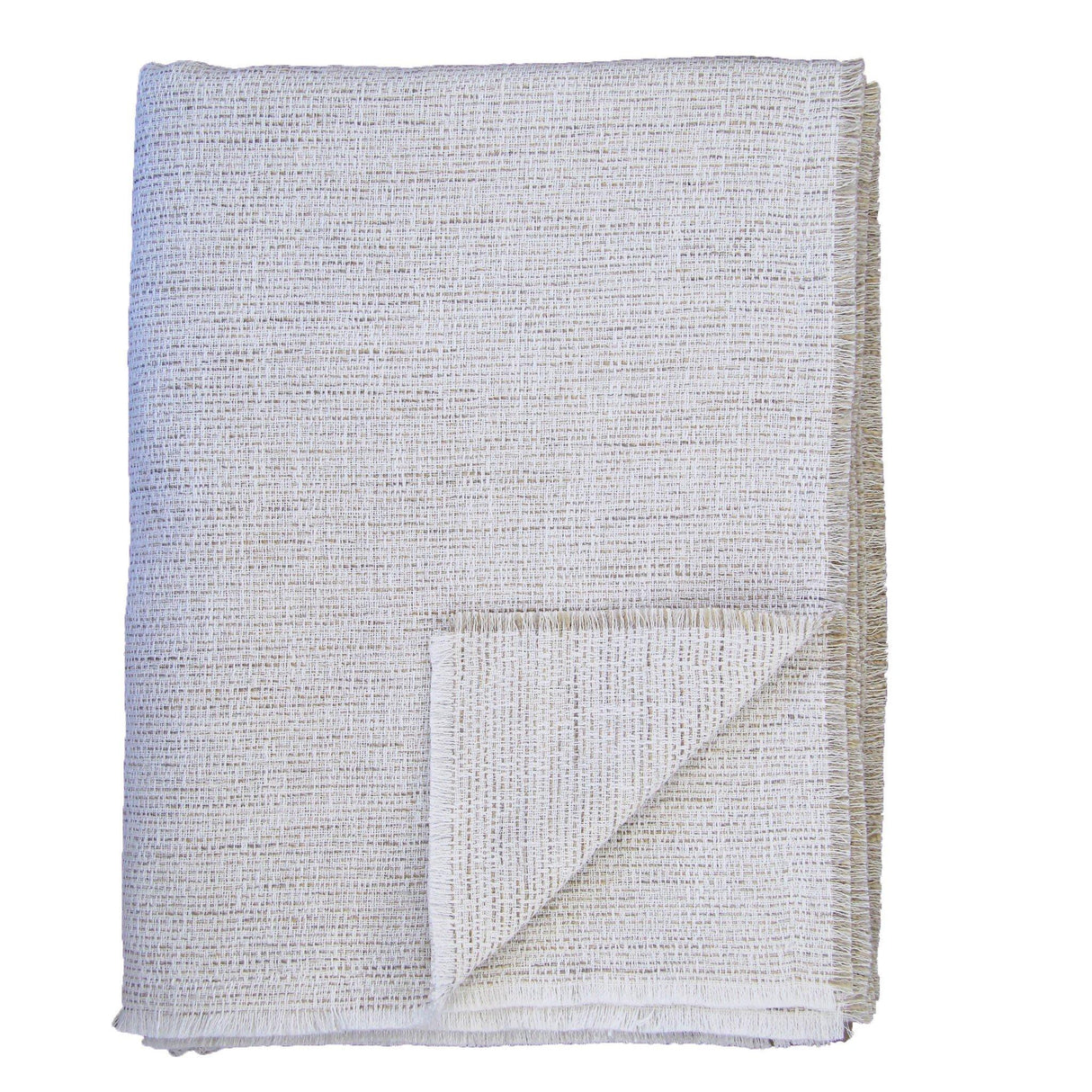 Ann Gish Natural 96x50 Macau Raw-Edge Throw