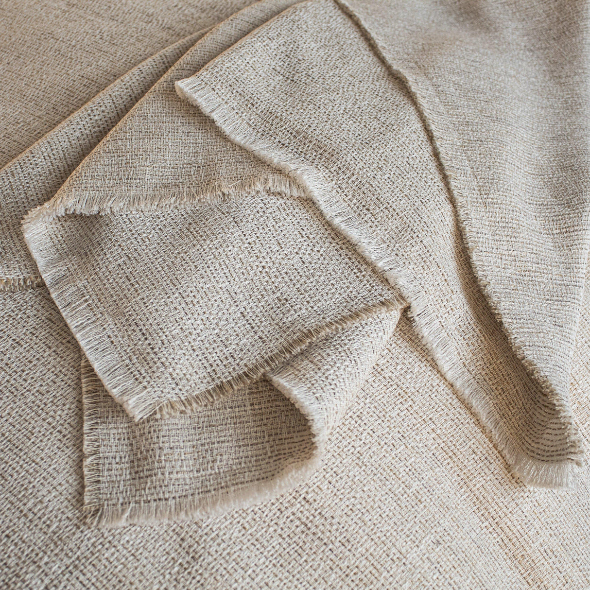 Ann Gish Natural 96x50 Macau Raw-Edge Throw