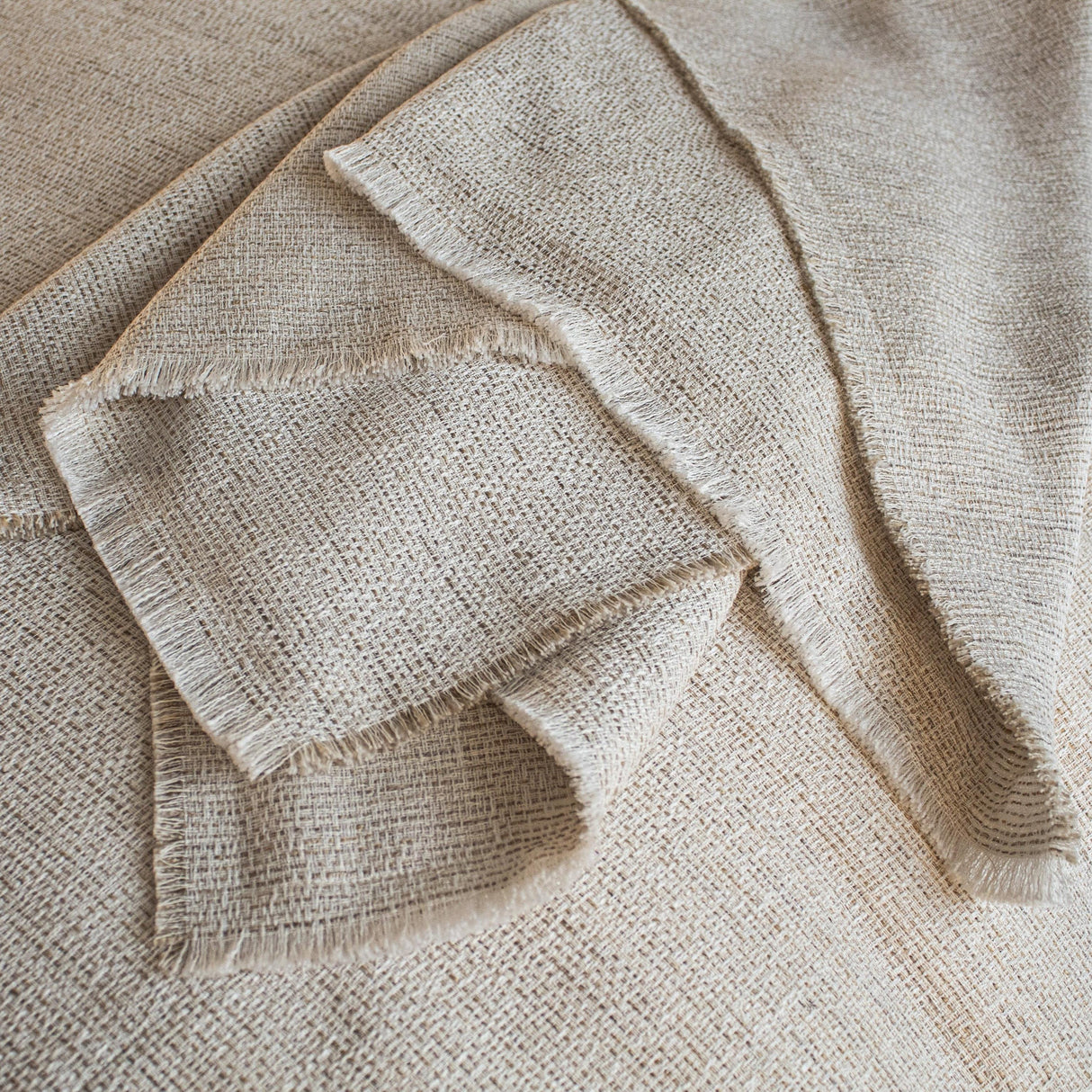Ann Gish Natural 96x50 Macau Raw-Edge Throw