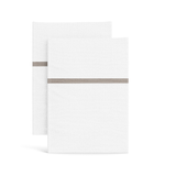 Ann Gish White/Mystery King Silk Trim Pillowcases