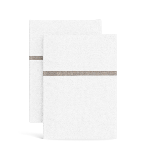 Ann Gish White/Mystery King Silk Trim Pillowcases