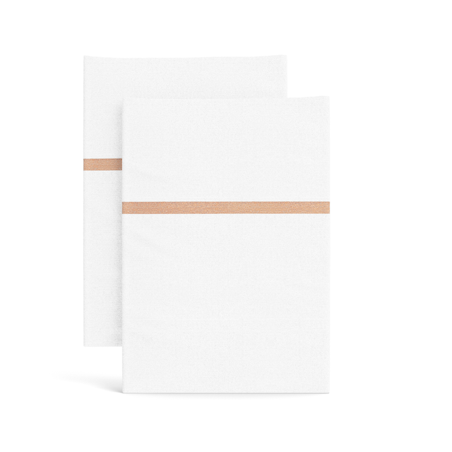 Ann Gish White/Sand King Silk Trim Pillowcases