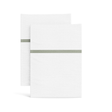Ann Gish White/Frost Standard Silk Trim Pillowcases