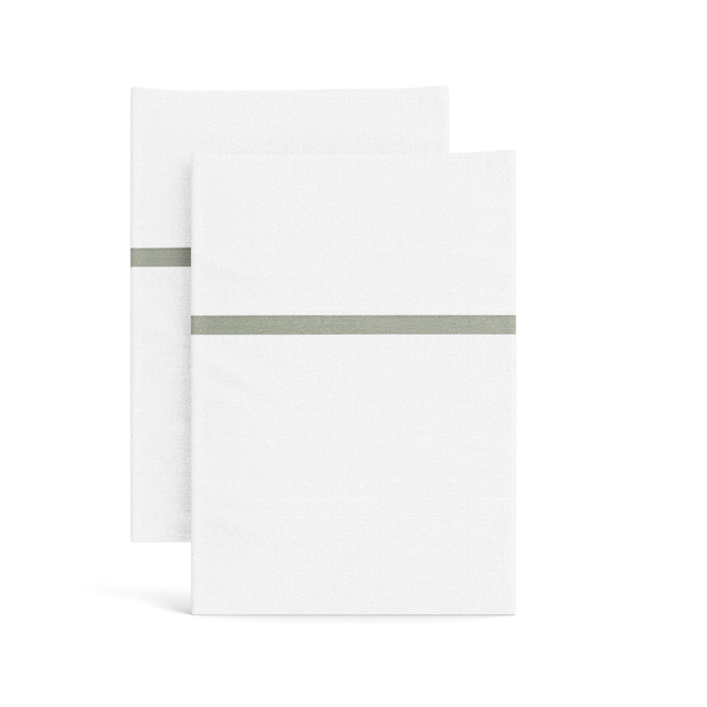 Ann Gish White/Frost Standard Silk Trim Pillowcases