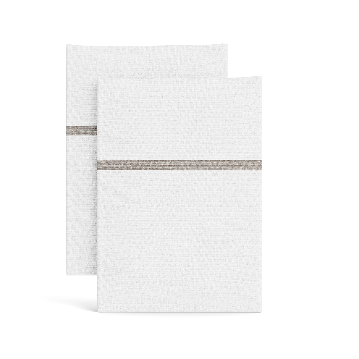 Ann Gish White/Silver Standard Silk Trim Pillowcases