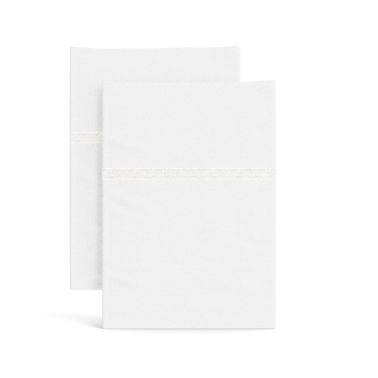 Ann Gish White/White Standard Silk Trim Pillowcases