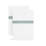 Ann Gish White/Aqua King Ready-to-Bed 2.0 Cotton & Trim Pillowcases