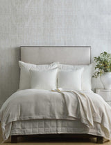 Ann Gish White/Aqua King Ready-to-Bed Pillowcases