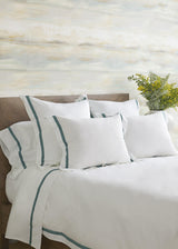 Ann Gish White/Caribbean King Ready-to-Bed Pillowcases