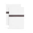 Ann Gish White/Grey King Ready-to-Bed 2.0 Cotton & Trim Pillowcases