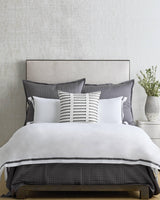 Ann Gish White/Grey Std Ready-to-Bed Pillowcases