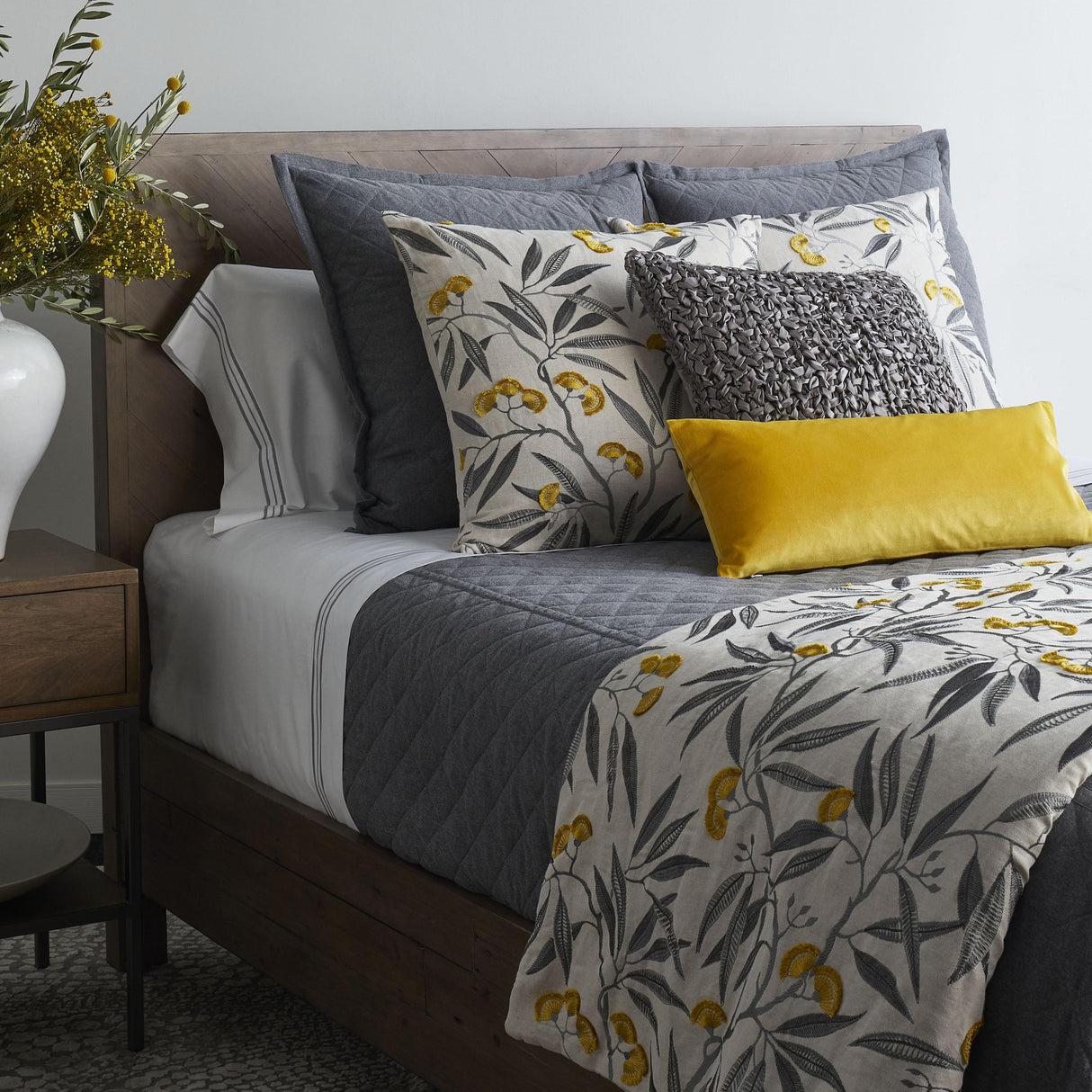 Ann Gish Yellow 24x24 Alyssum Pillow