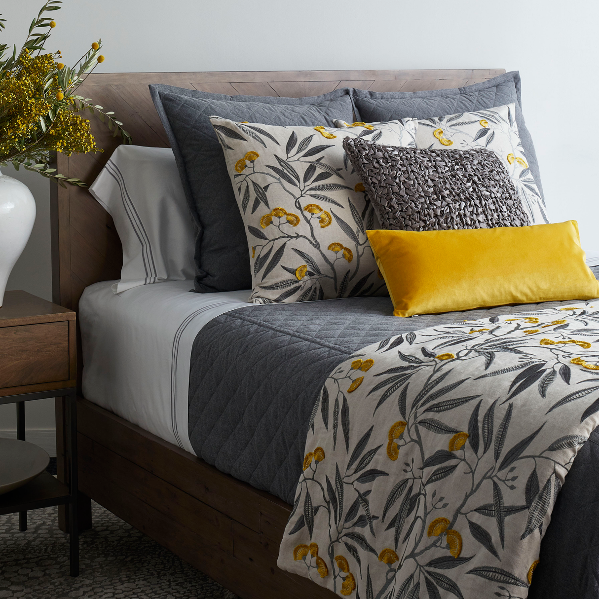 Ann Gish Yellow 24x24 Alyssum Pillow