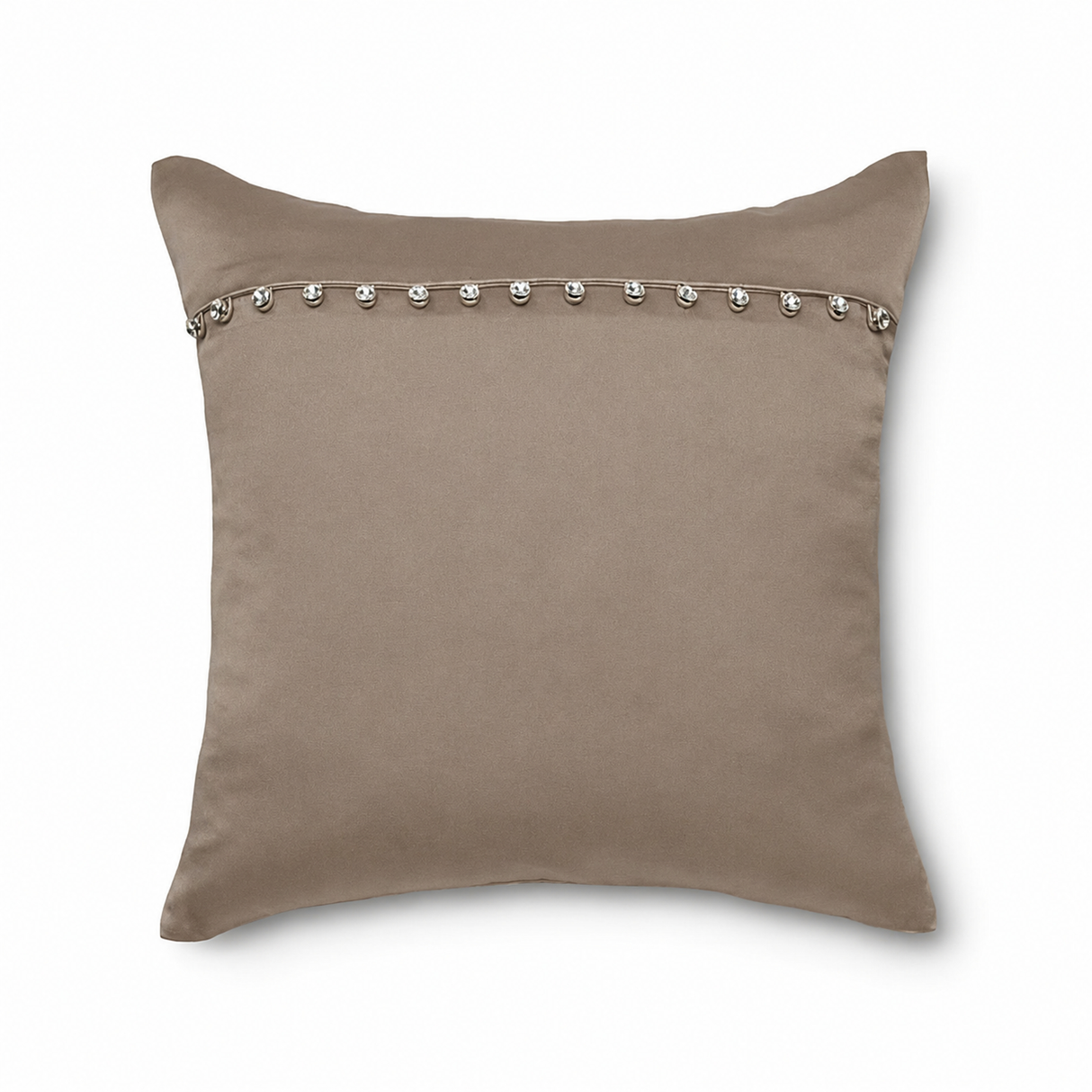 Ann Gish Metal 16x16 Charmeuse Pillow With Crystal Buttons