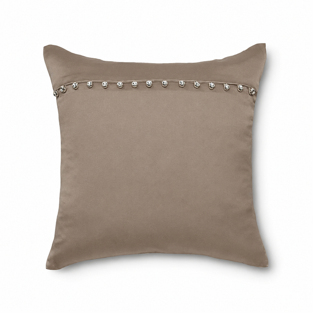 Ann Gish Metal 16x16 Charmeuse Pillow With Crystal Buttons