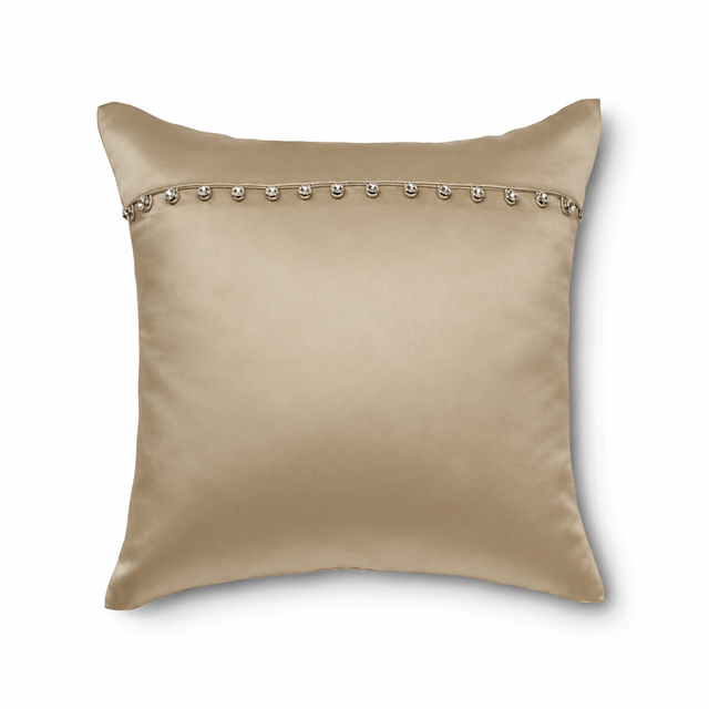 Ann Gish Mystery 16x16 Charmeuse Pillow With Crystal Buttons
