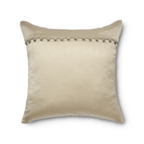 Ann Gish Silver 16x16 Charmeuse Pillow With Crystal Buttons