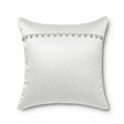 Ann Gish White 16x16 Charmeuse Pillow With Crystal Buttons