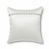 Ann Gish White 16x16 Charmeuse Pillow With Crystal Buttons