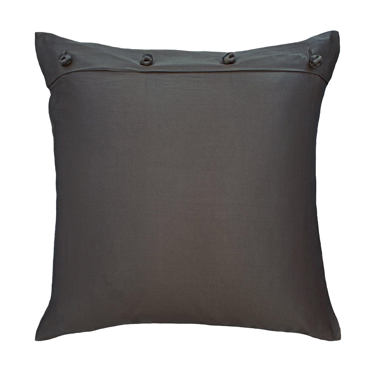 Ann Gish Charcoal 20x20 Charmeuse Pillow With French Knots