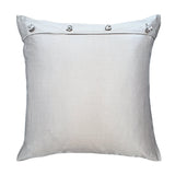Ann Gish Silver 20x20 Charmeuse Pillow With French Knots