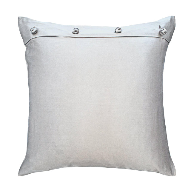 Ann Gish Silver 20x20 Charmeuse Pillow With French Knots