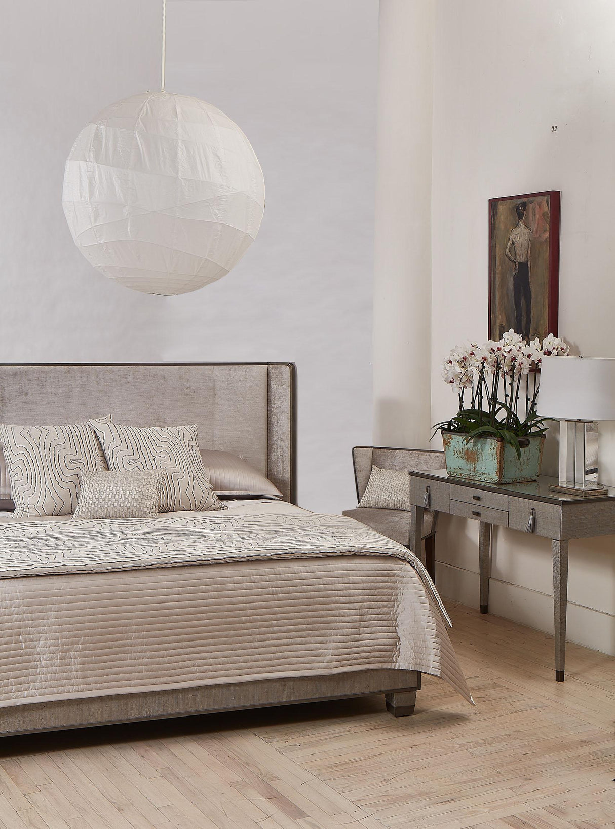 Ann Gish Natural/Charcoal 24x24 Contour Pillow