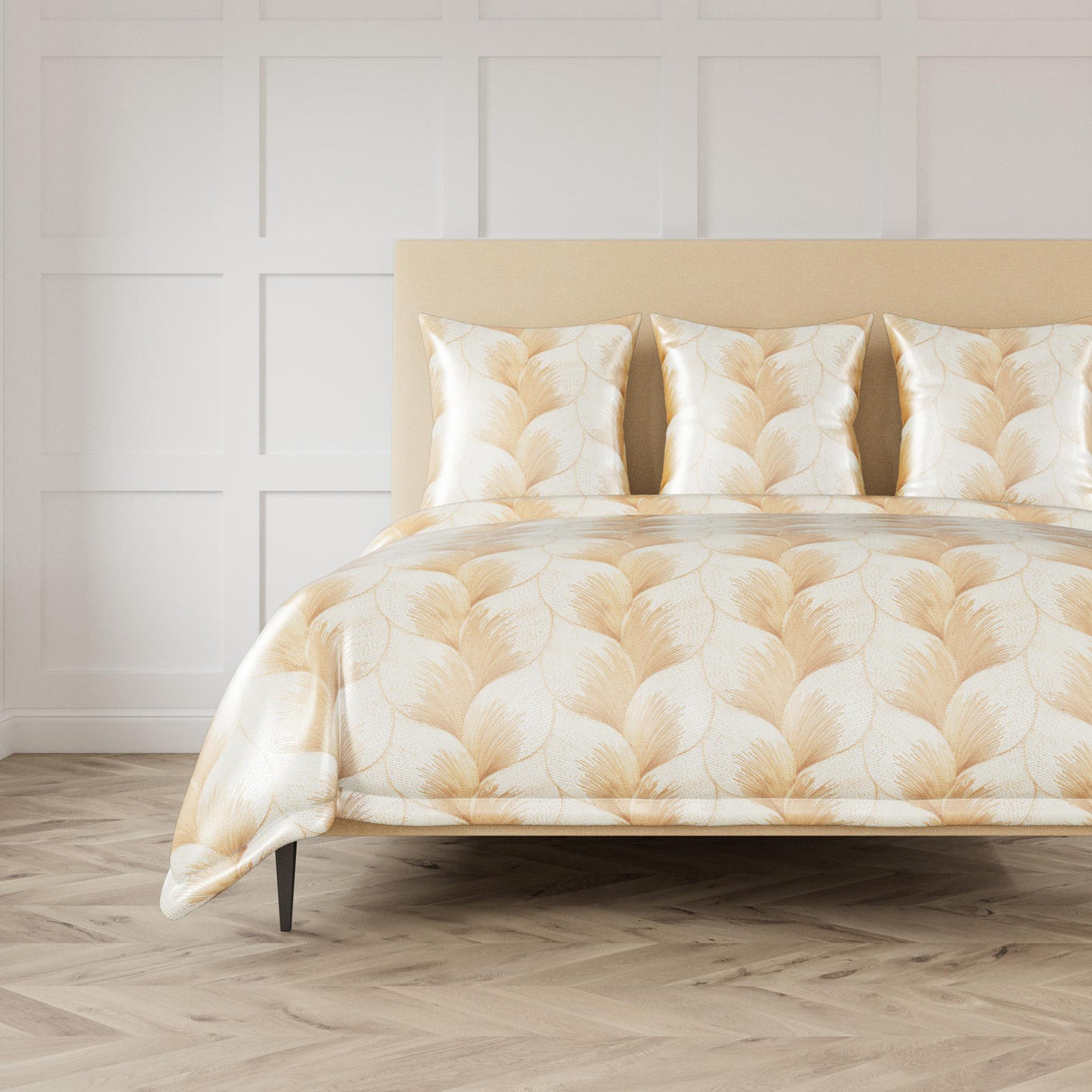 Ann Gish White / Gold 24x24 Fan Pillow