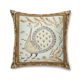 Ann Gish Aqua/Gold 24x24 Divani Peacock Pillow