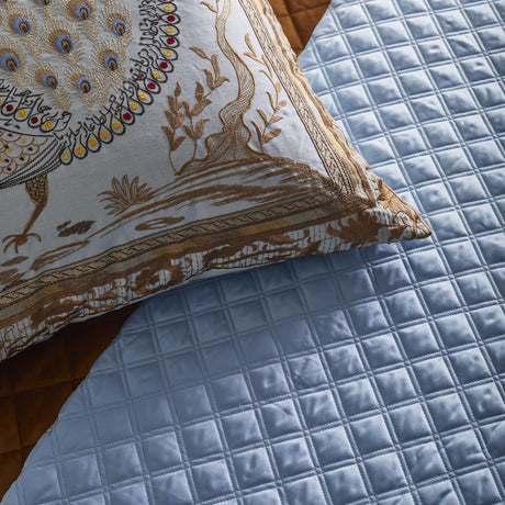 Ann Gish Aqua/Gold 24x24 Divani Peacock Pillow