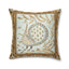 Ann Gish Aqua/Gold 24x24 Divani Peacock Pillow
