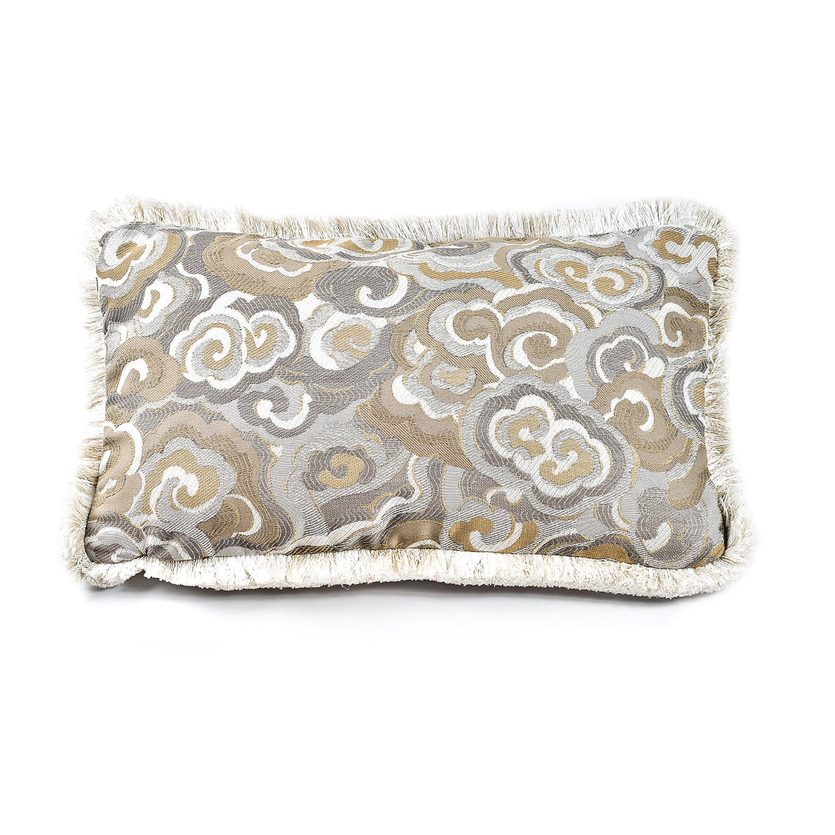 Ann Gish Gold/Silver 22x22 Lucky Clouds Pillow w/ Trim