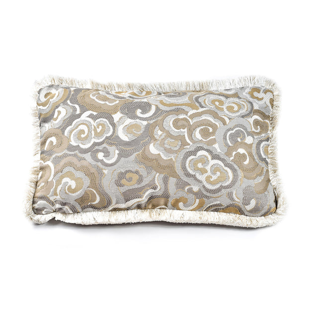Ann Gish Gold/Silver 22x22 Lucky Clouds Pillow w/ Trim