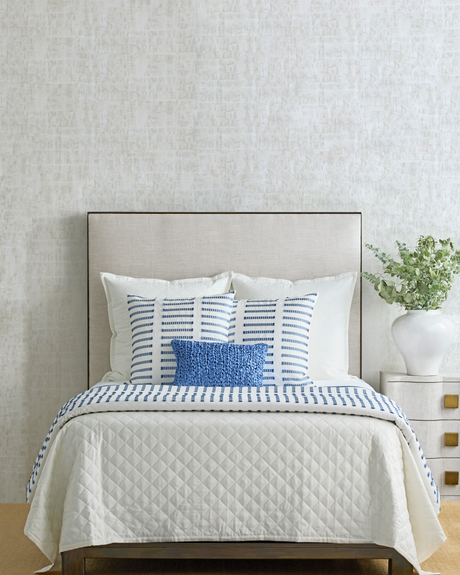 Ann Gish Almost White 30x30 Linen Quilted Pillow