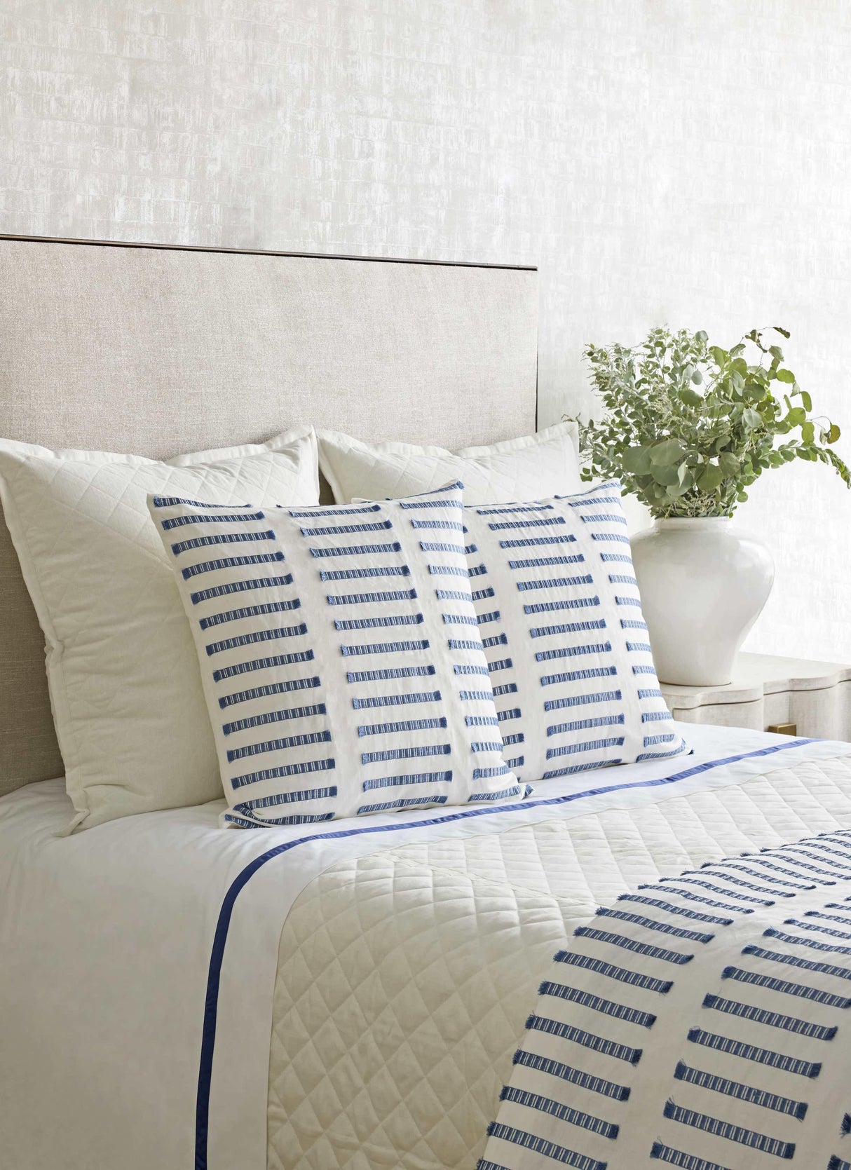Ann Gish White/Blue 24x24 Latera Pillow