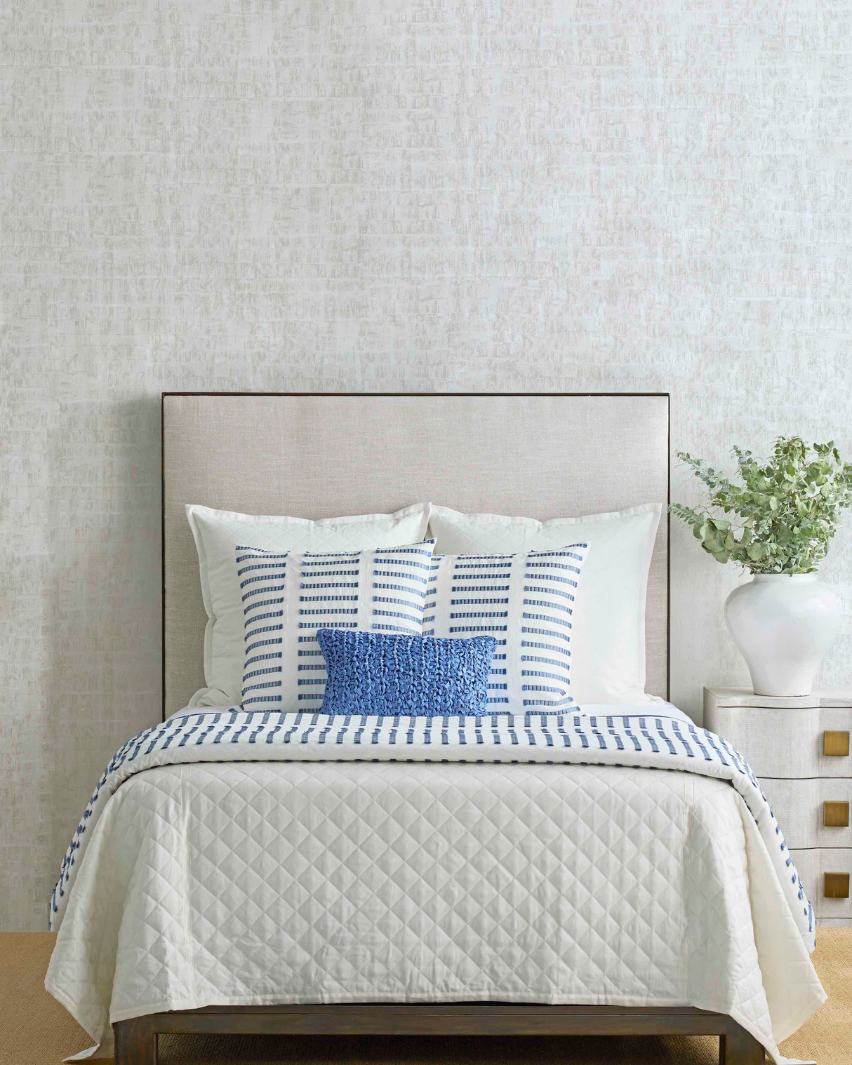 Ann Gish White/Blue 24x24 Latera Pillow